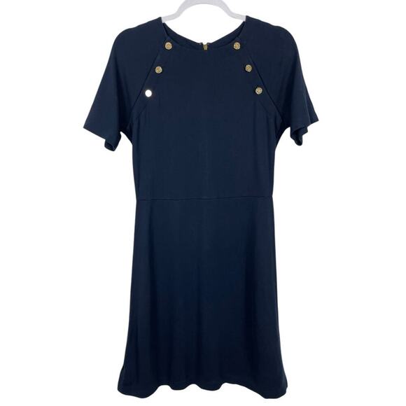 Draper James Sailor Button Knit Dress Nassau Navy Medium Nautical Sophisticated - Picture 5 of 16
